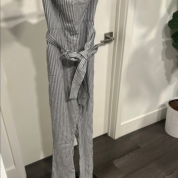 Striped Off-Shoulder Jumpsuit - Picture 9 of 9